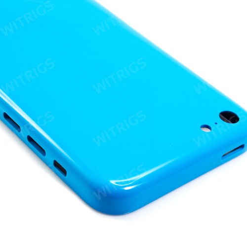 Back Housing Cover with SIM Card Tray & Side Keys & Camera Lens for iPhone 5c (Blue)