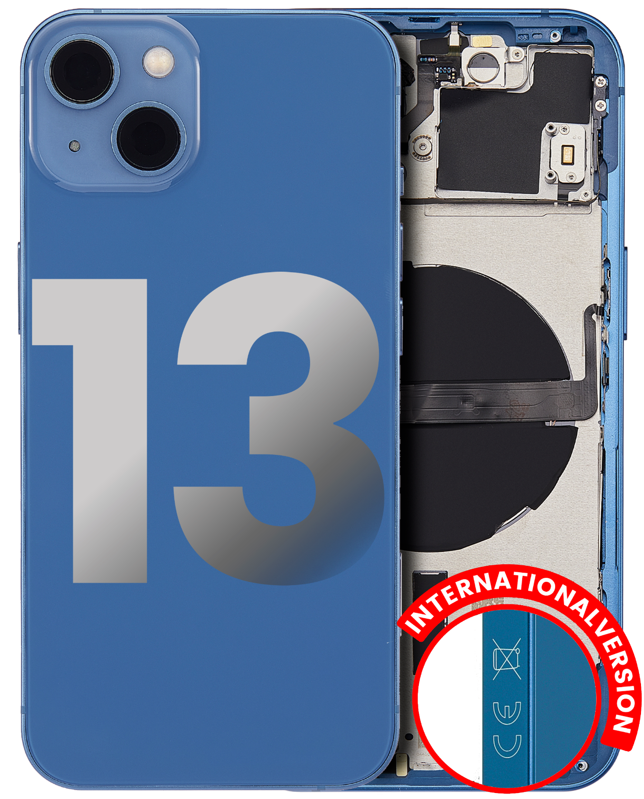 iPhone 13 Back Cover Housing With Parts Assembly (With Side Keys & Charging Port)