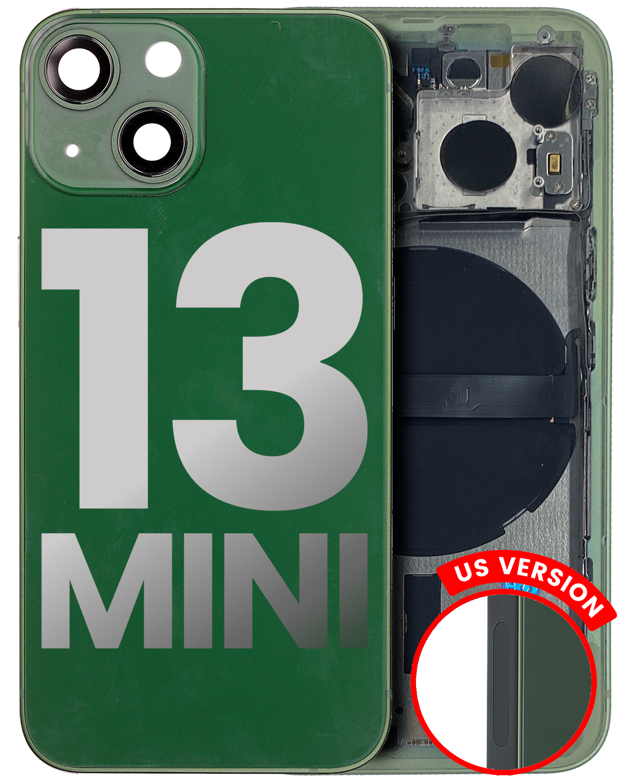 iPhone 13 Mini Back Cover Housing With Parts Assembly (With Side Keys & Charging Port)