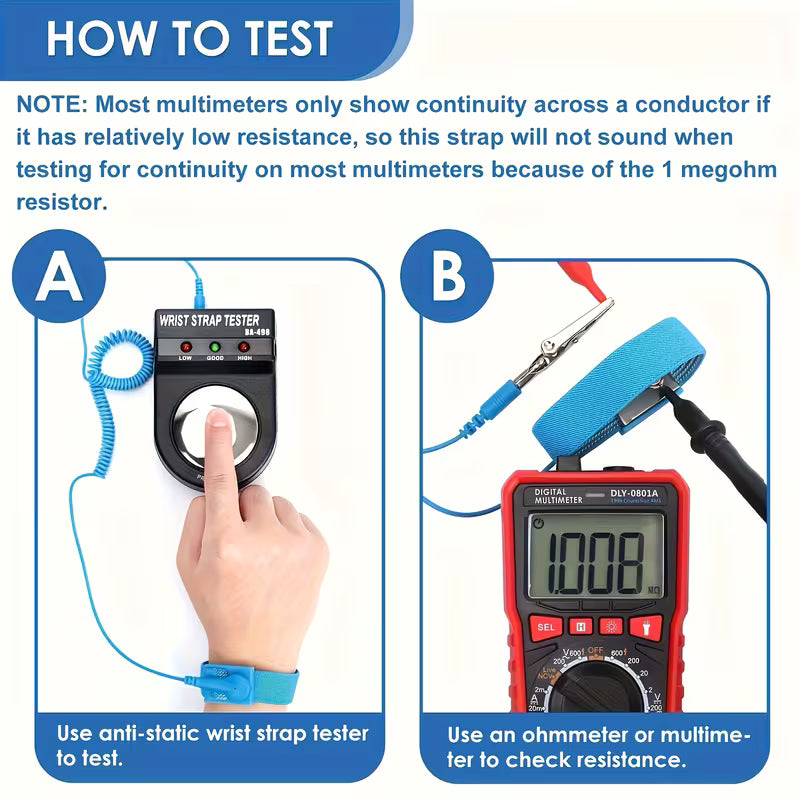 Adjustable PU Cleanroom Anti-Static Wrist Strap