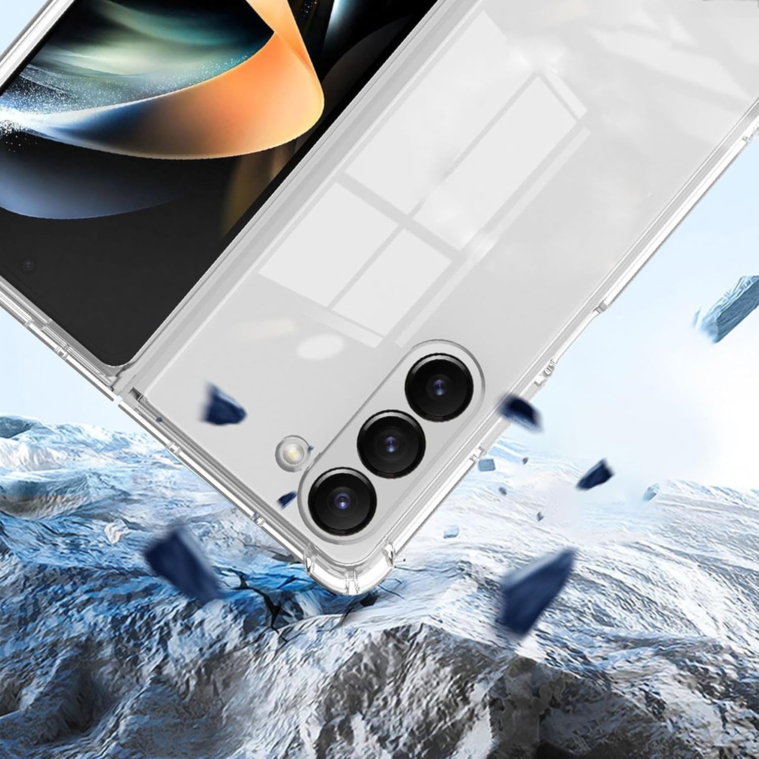 Shockproof Clear Protective Case for Samsung Galaxy Z Flip 6, Anti-Fall Gel Pouch Phone Cover