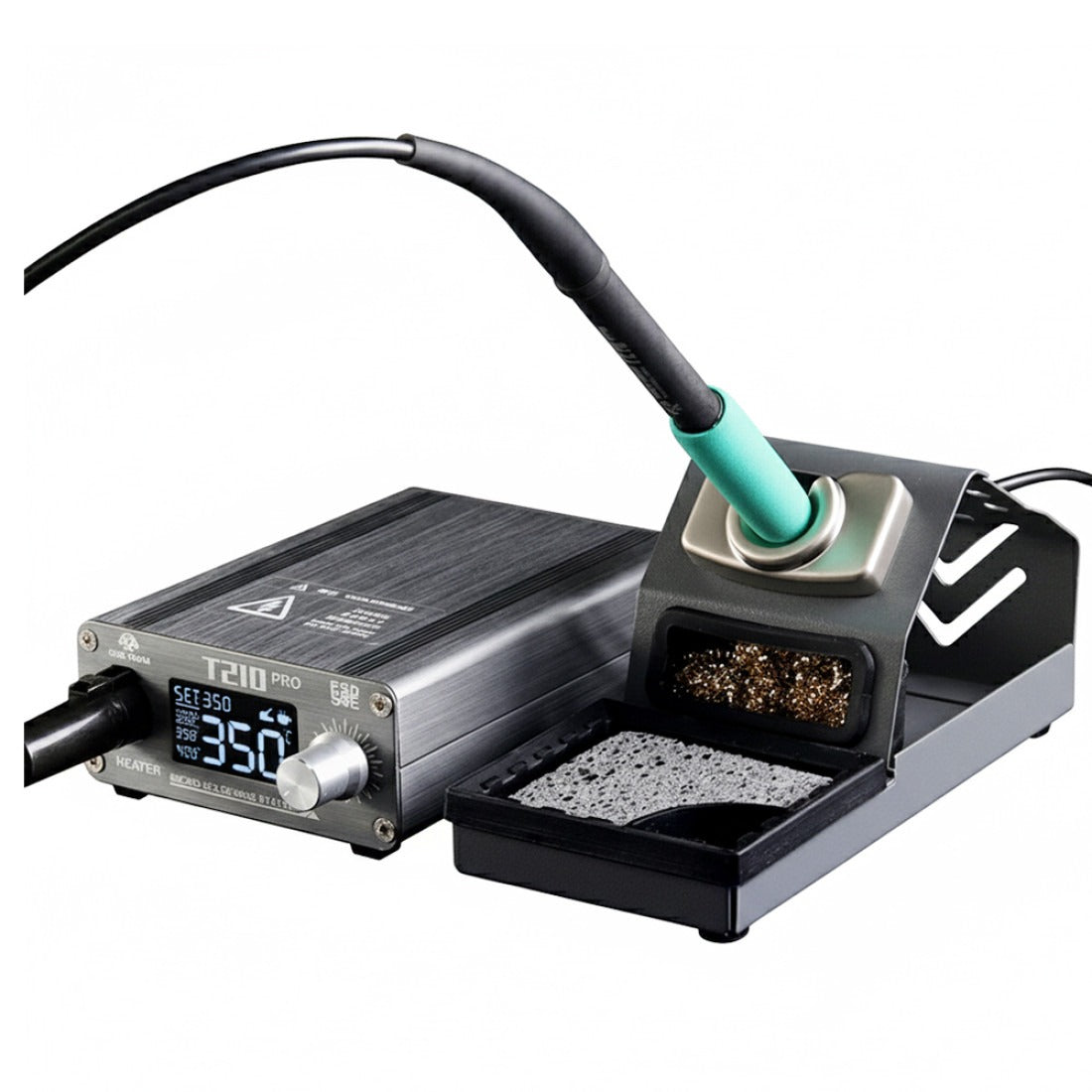 OSS Team T210 Pro Soldering Iron Station, 2S Rapid Heating, 75W, LCD Display, Aluminum Alloy Shell, Includes 3 Bits