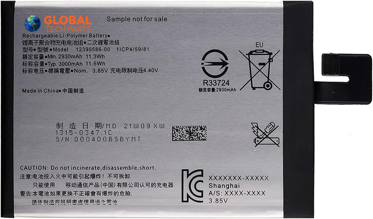 Replacement Battery for Sony Xperia 10 Plus, I3213 I4312, 2930mAh Li-Polymer, 3.85V