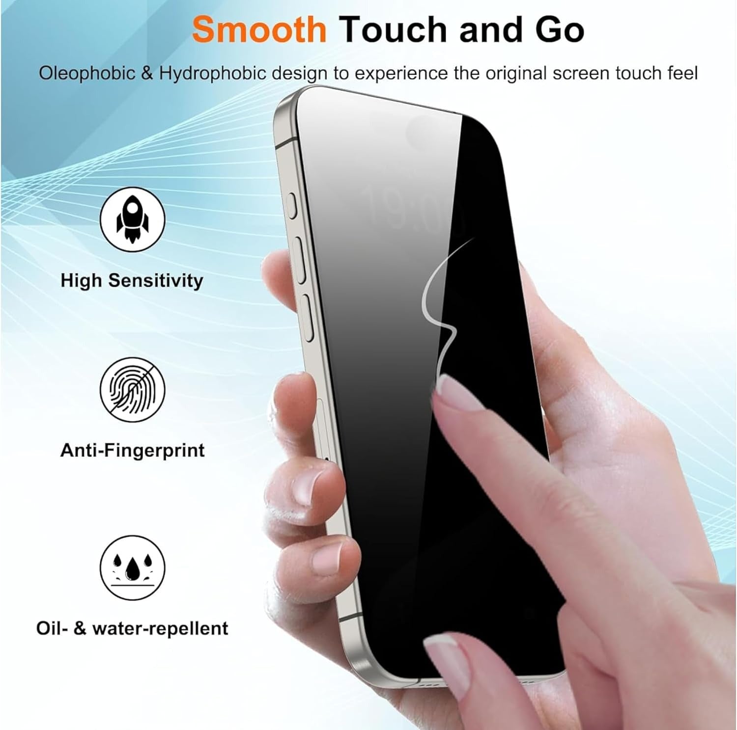 Privacy Screen Protector for iPhone, Anti-Spy Tempered Glass, Edge-to-Edge Protection, Ultra-Clear HD Display