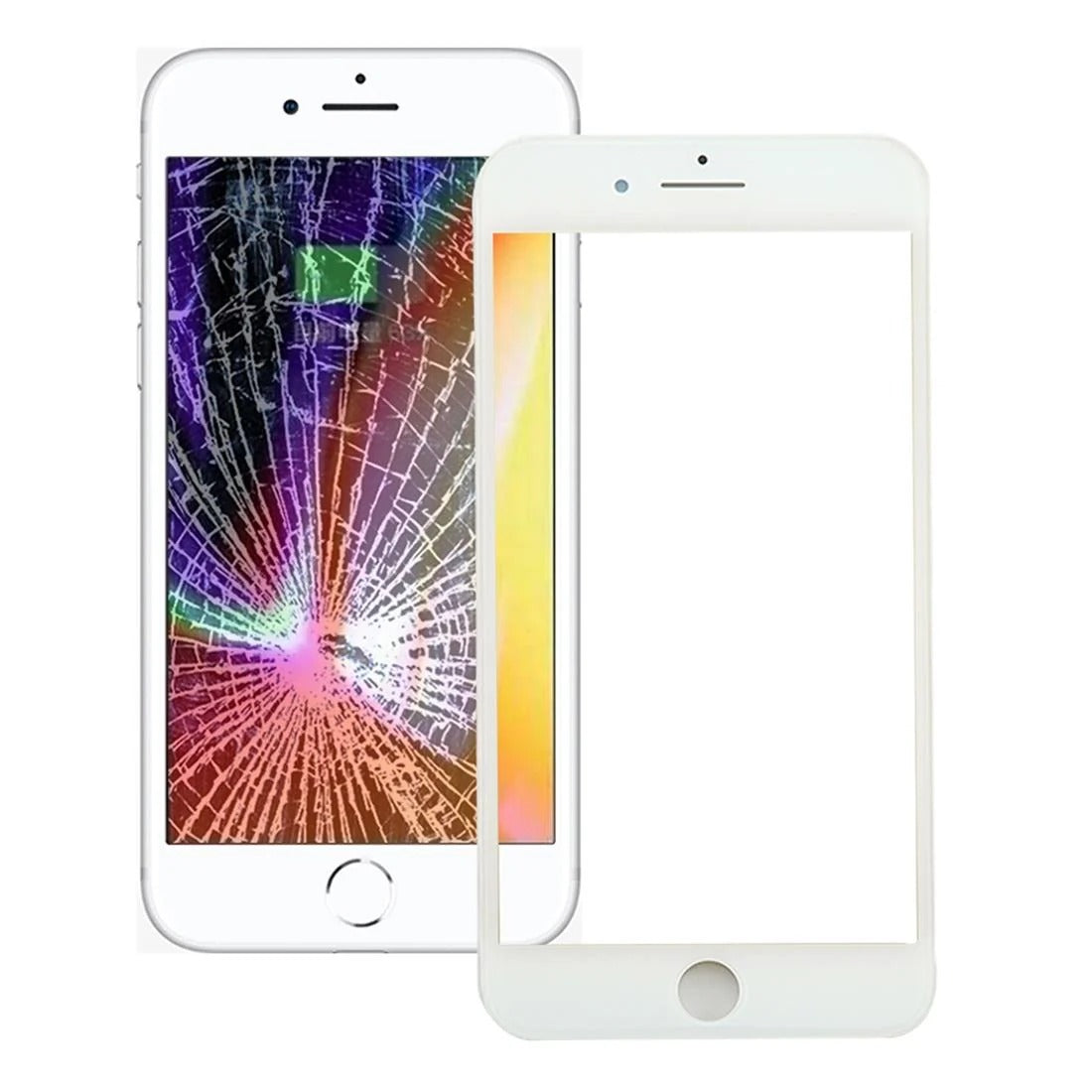 iPhone 8 White Front Glass Lens & Bezel Frame