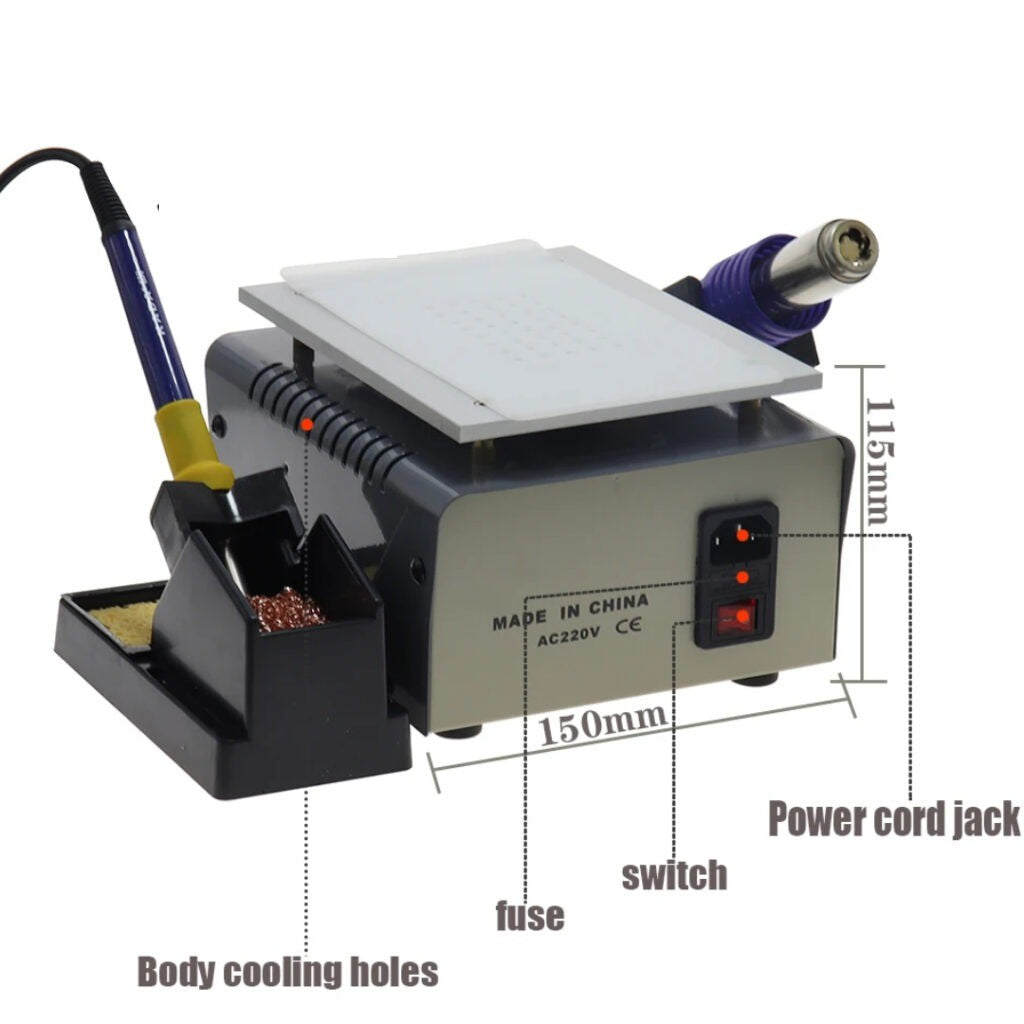 KADA 9803D+ 3-in-1 Hot Air Rework Station with LCD Separator & Soldering Iron