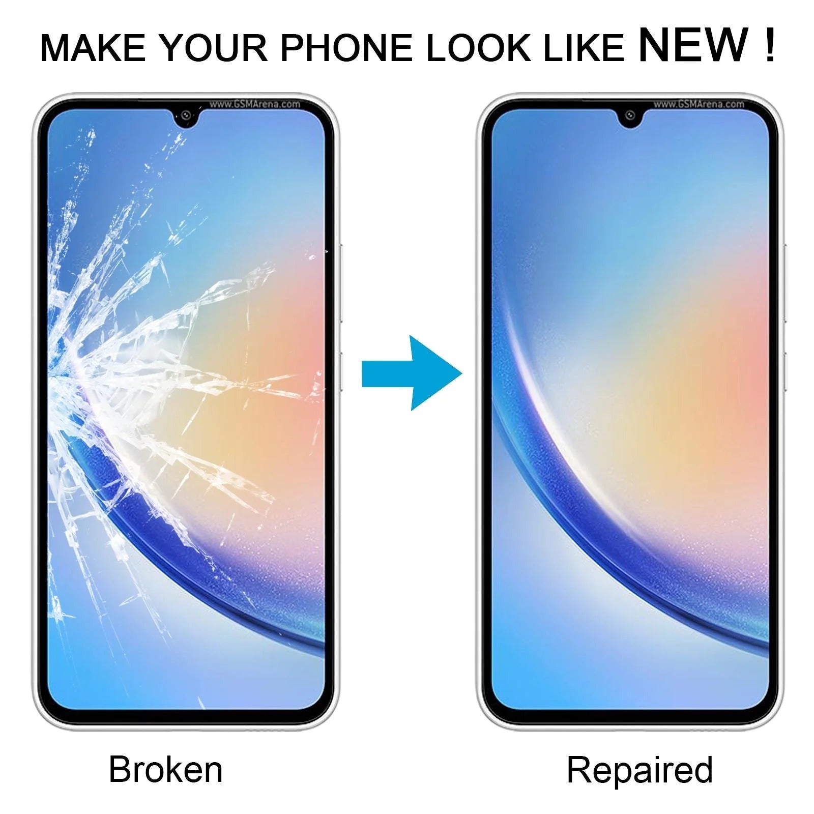 Samsung Galaxy A34 5G Glass Screen Lens with OCA Adhesive