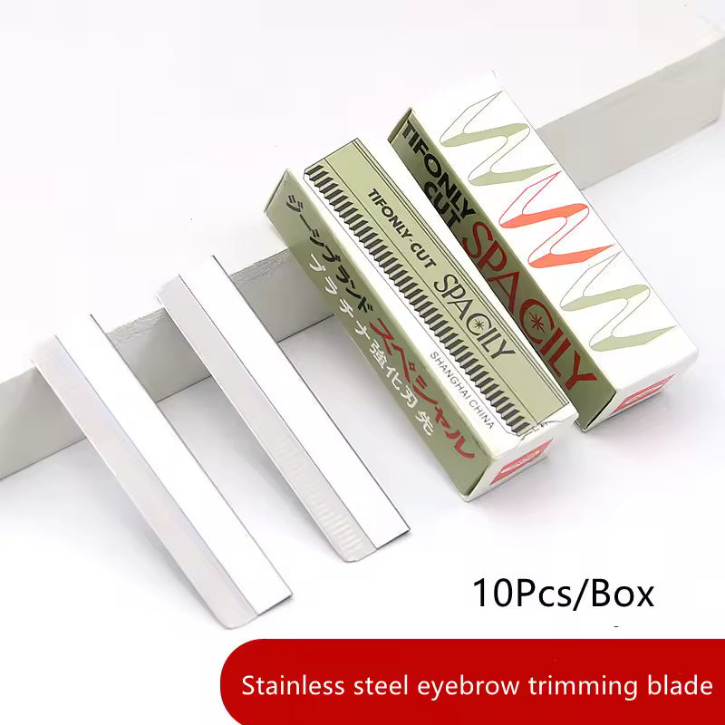 10 Pcs Stainless Steel Eyebrow Blades – Professional Eyebrow Razors & Beauty Tools