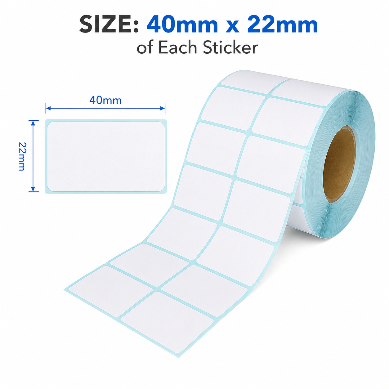 Double-Row Three-Proof Thermal Barcode Sticker Labels 40 x 22 mm | Double-Row Design, Three-Proof Protection, Thermal Printing, 40 x 22 mm Size, Barcode Compatible