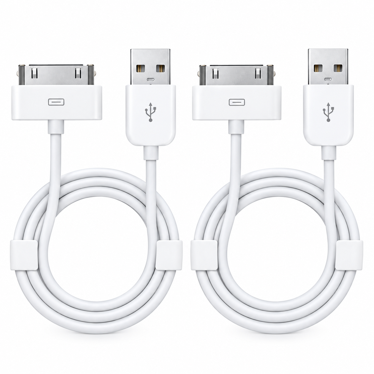 Charge & Sync Cable Compatible with Apple iPhone 3GS, 4G & 4GS, 30-Pin USB Cable, Pack of 2