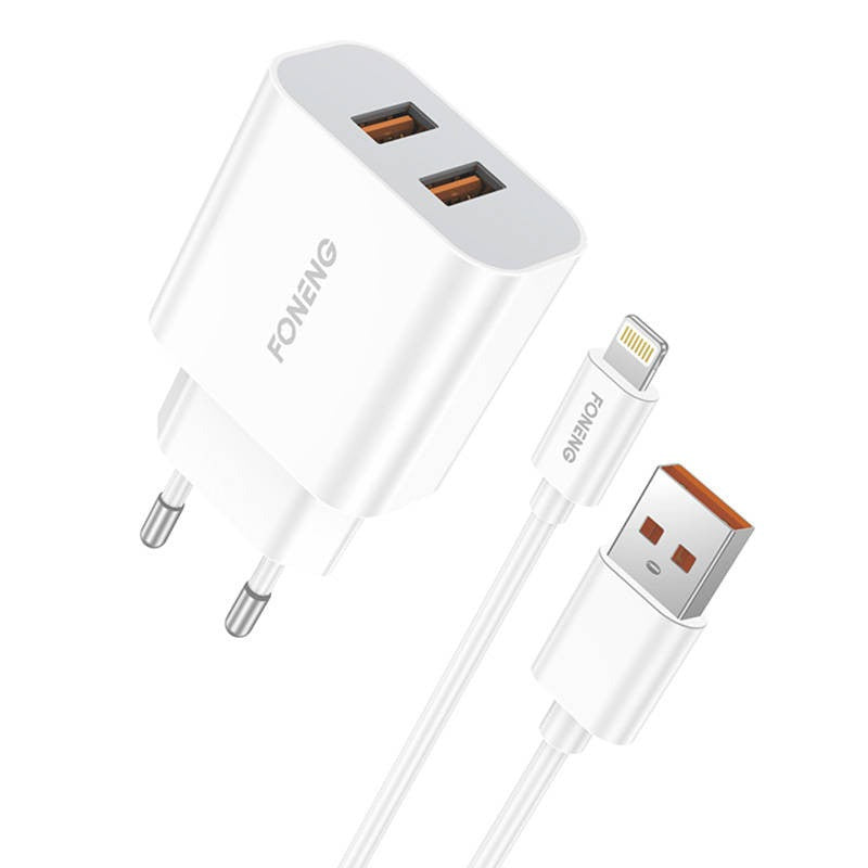 Foneng Wall Charger EU45 with Type C Cable 2 USB 2.4A