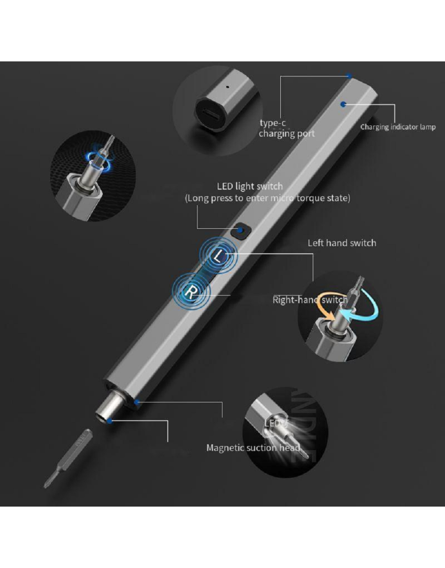 10 in 1 Precision Electric Screwdriver Set, Fast Charging Screwdriver Set with LED Light Phone Repair Electric Tool