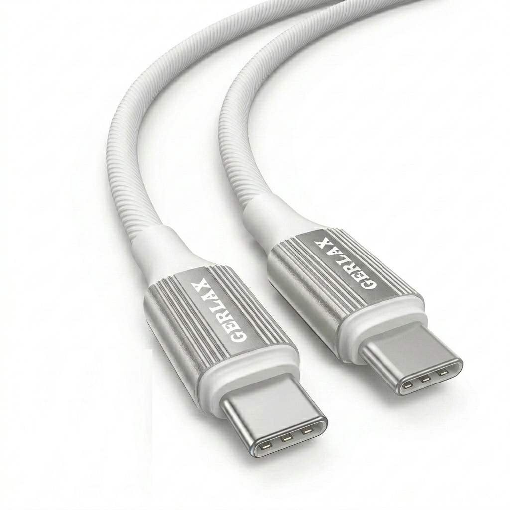 Gerlax L51PT Fast Charging Cable (1M) | 65W | USB-C to USB-C | Reinforced Metal Connector | Soft Silicone | QC 3.0 | Heavy-Duty Design