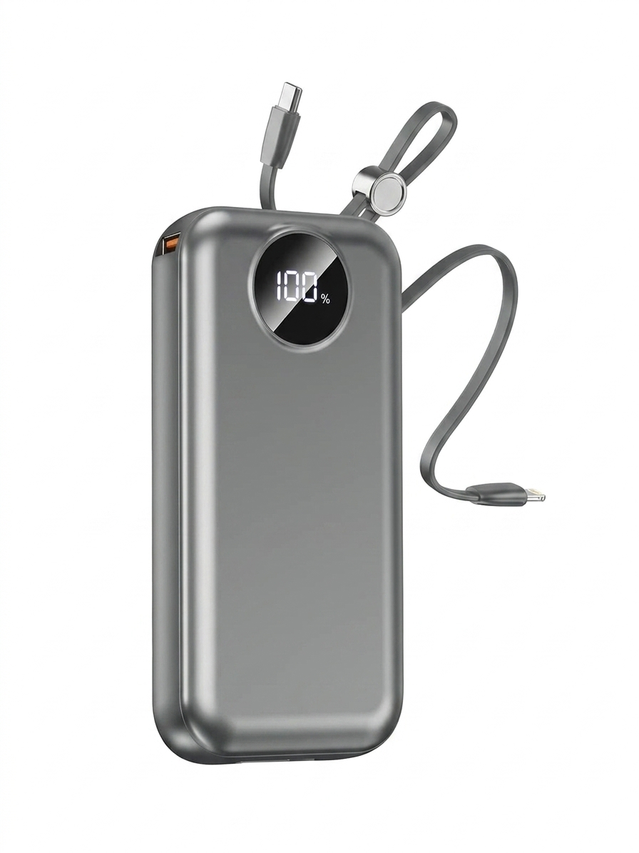 20000mAh Power Bank with Built-in Cables – 22.5W Fast Charging + PD 20W