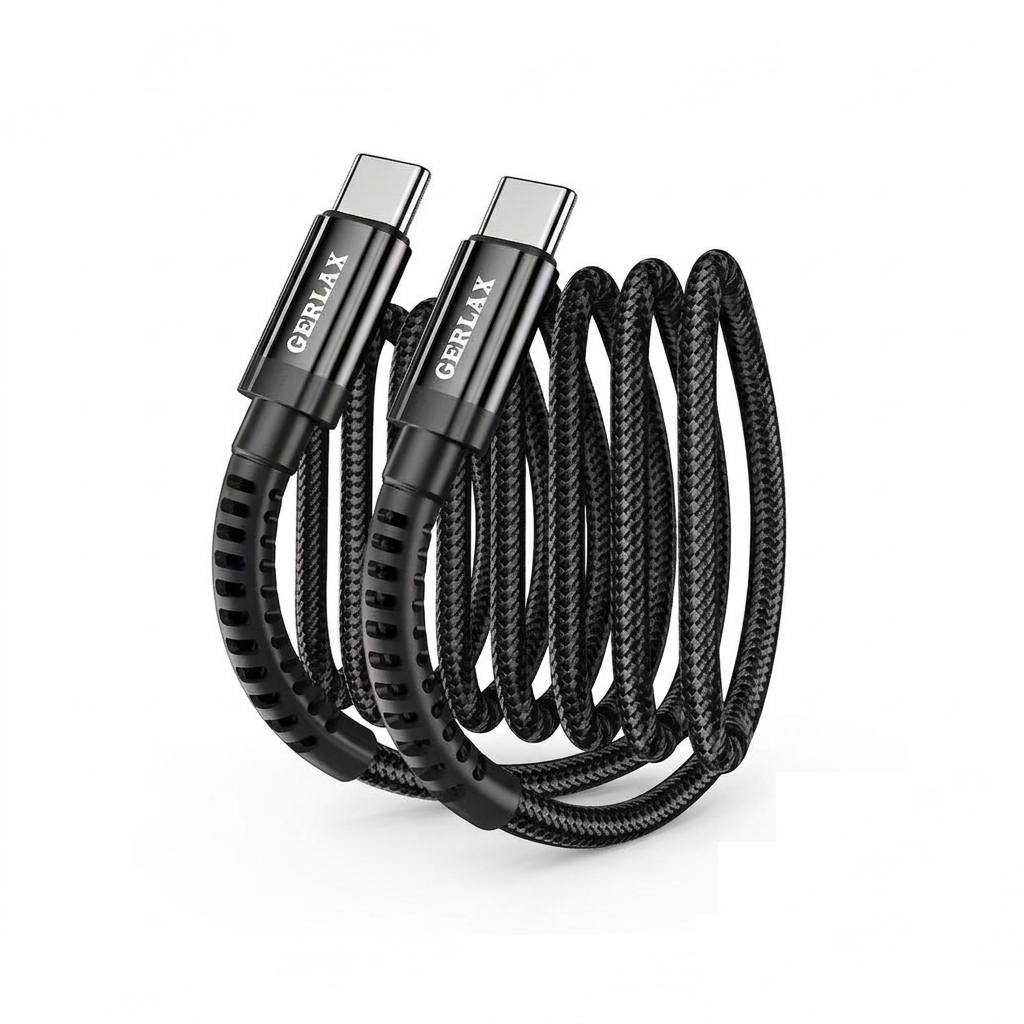 Gerlax L14PL2 USB-C to USB-C Fast Charging & Sync Nylon Braided Cable 66W | 2M | PD Fast Charge