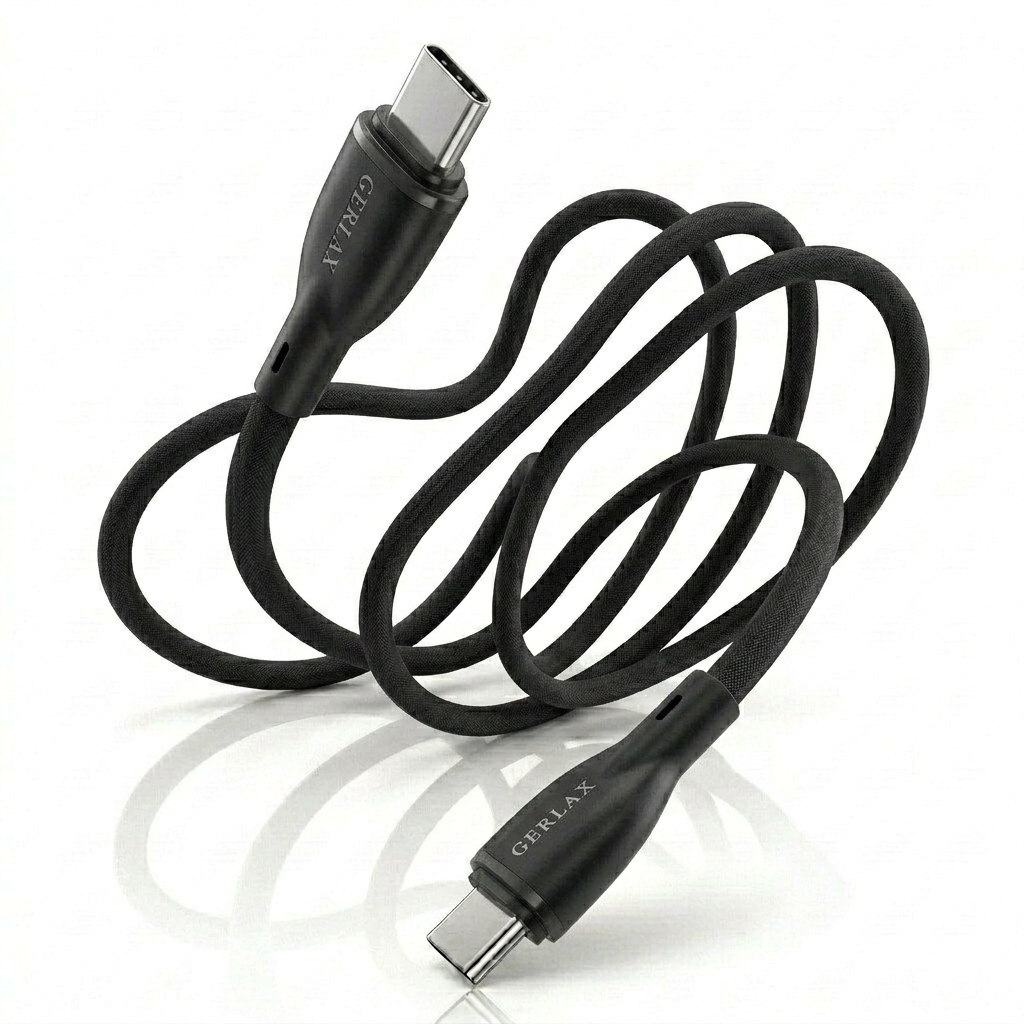 Gerlax L43PT Fast Charging Cable (1M) | 66W USB-C to USB-C | Soft Silicone | QC 3.0 | Anti-Interference | Heavy-Duty Design