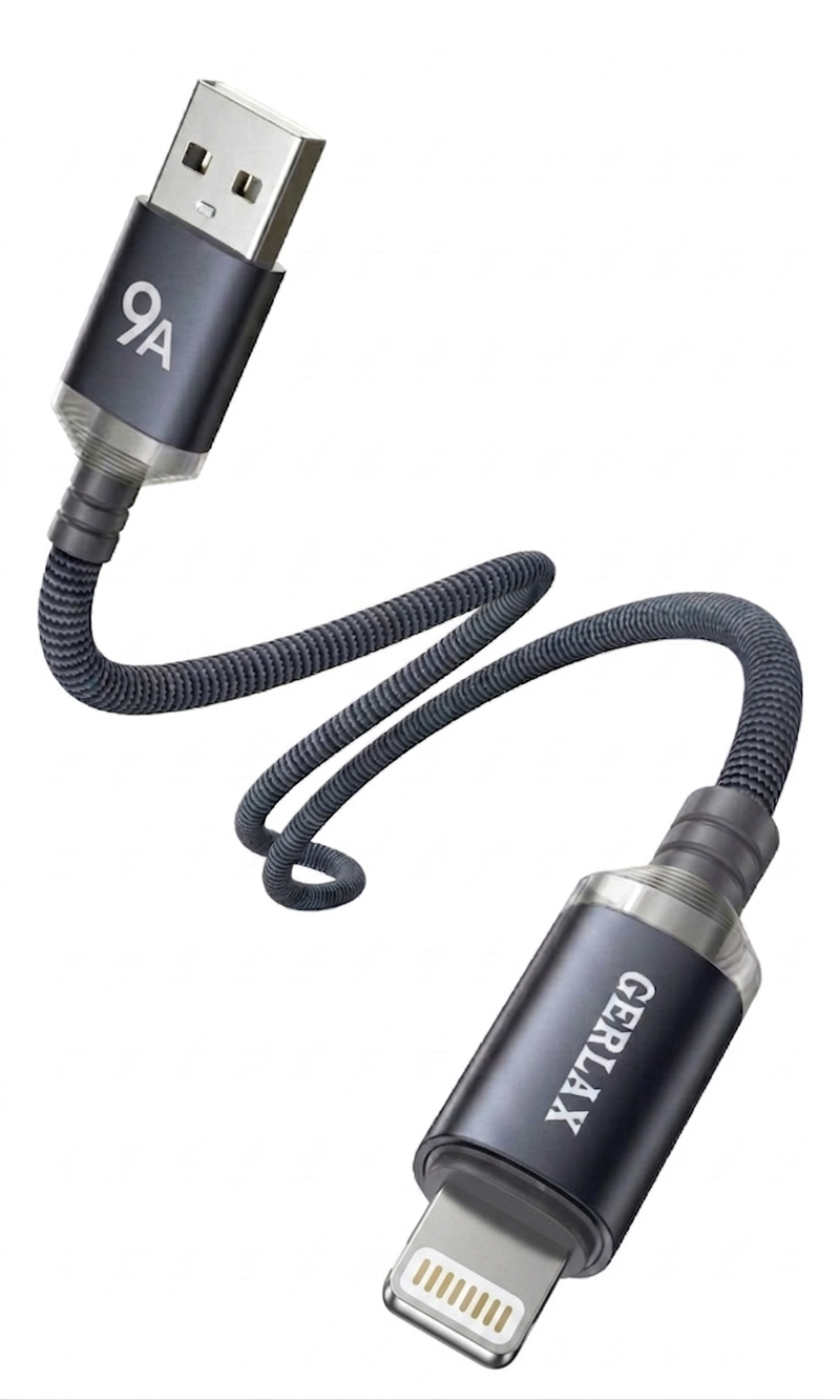 Gerlax GD-58 Super Fast Charging Cable (1M) | 9A | USB-A to Type-C / USB-A to Lightning | Mi Turbo Charge | Soft Silicone | QC 3.0 | Heavy-Duty Design