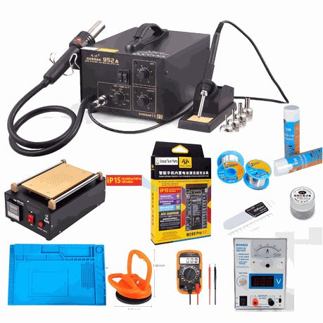 Mobile Repairing Soldering Rework Station | Complete Tools Combo Kit | Gordak 952A Set