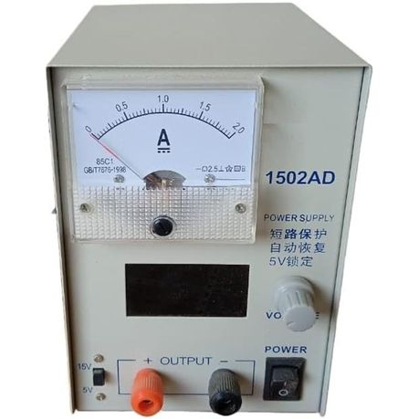 1502DS Dual Adjustable 2A 15V DC Regulated Power Supply for Portable Use