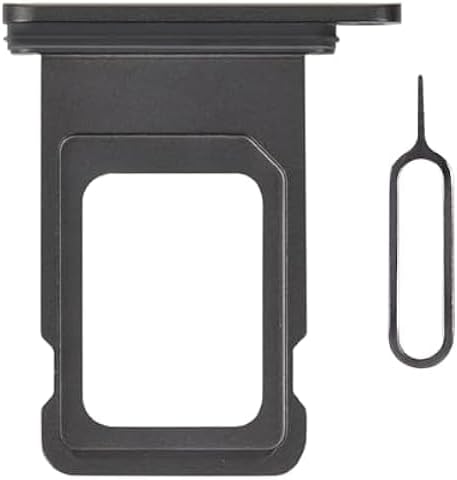 SIM Card Slot Tray Holder Replacement Compatible with iPhone 13 - Incl. SIM Pin (Single - Dual Sim Card Version) - Black