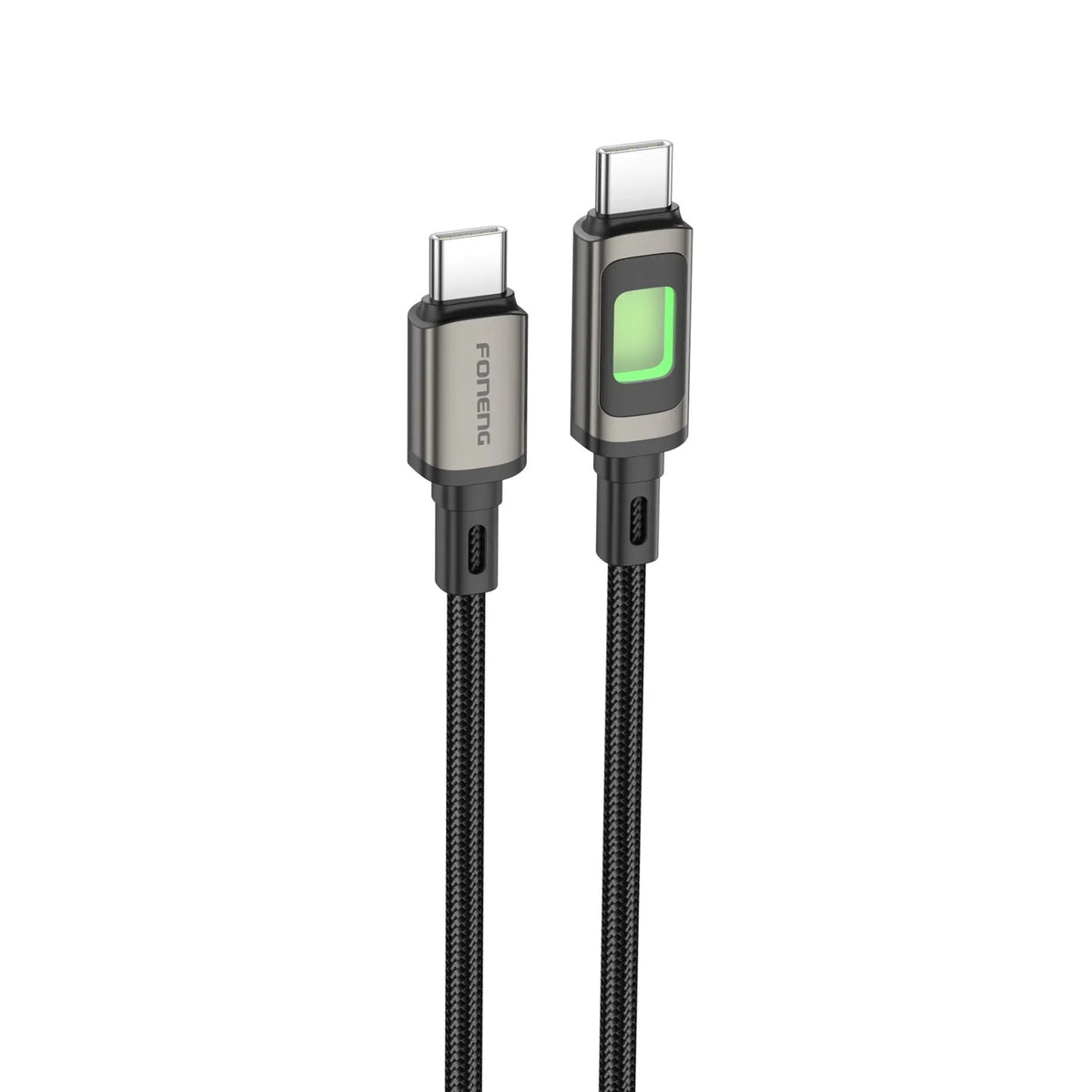 FONENG XS13 1.2M Colorful Light Braided Fast Charging Cable | Aluminium Alloy Head | Type-C 60W / Lightning PD27W