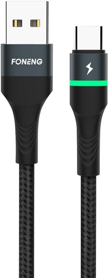 FONENG USB-C Fast Charging Metal Data Cable Nylon Braided 66W Color Light - USB to Type-C