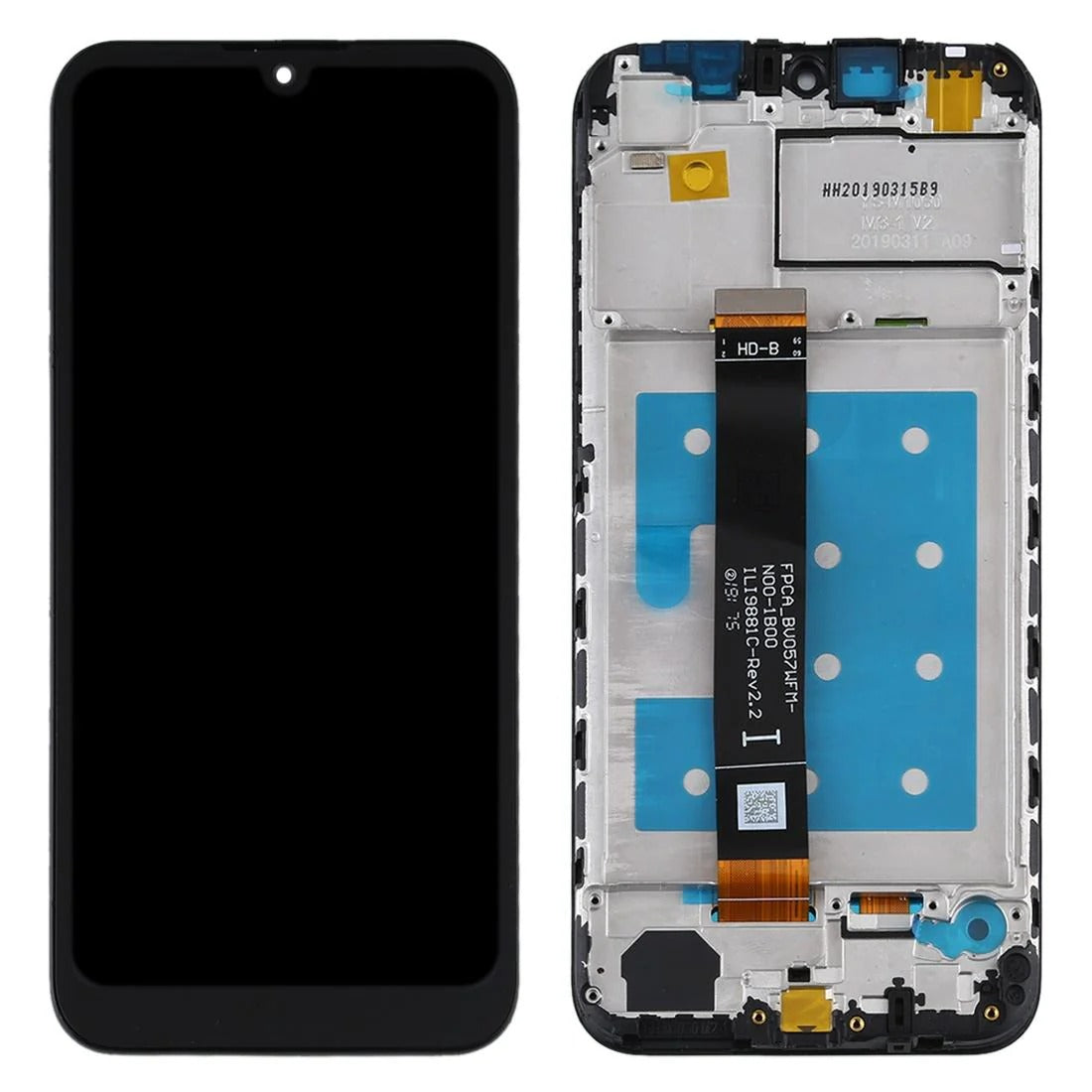 Huawei Y5 (2019) Black LCD Screen & Digitizer with Frame
