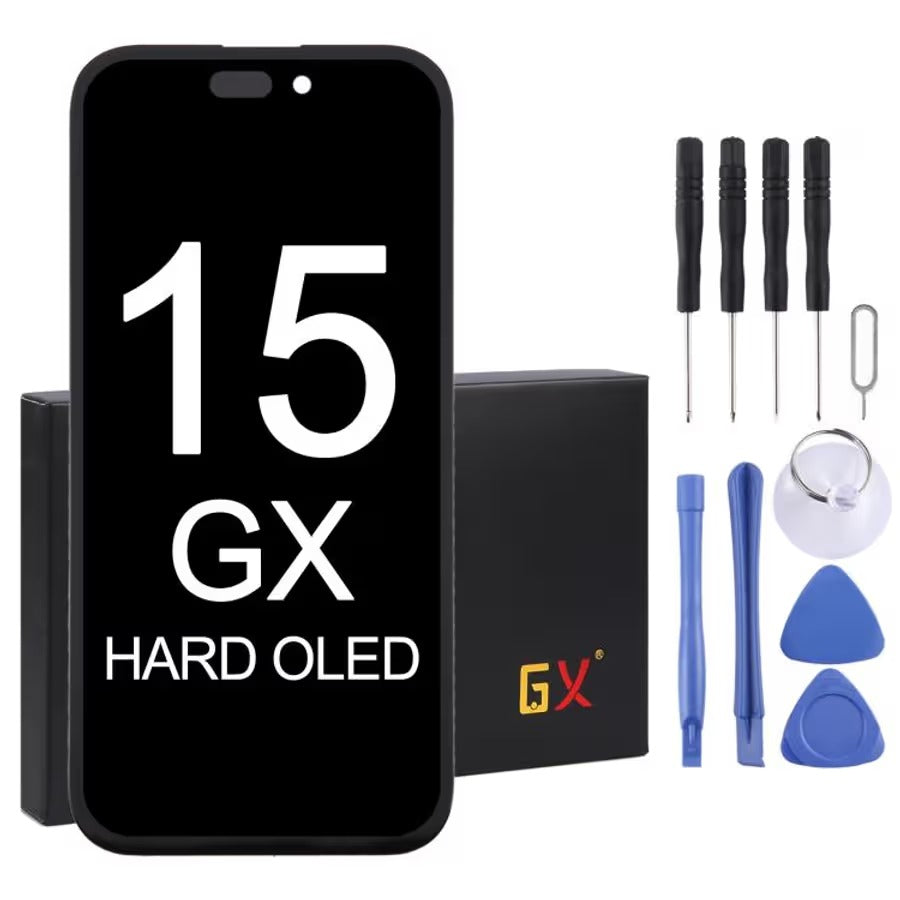 OLED Hard GX Screen Replacement Compatible With iPhone 15 Premium Quality Display with Touch Digitizer