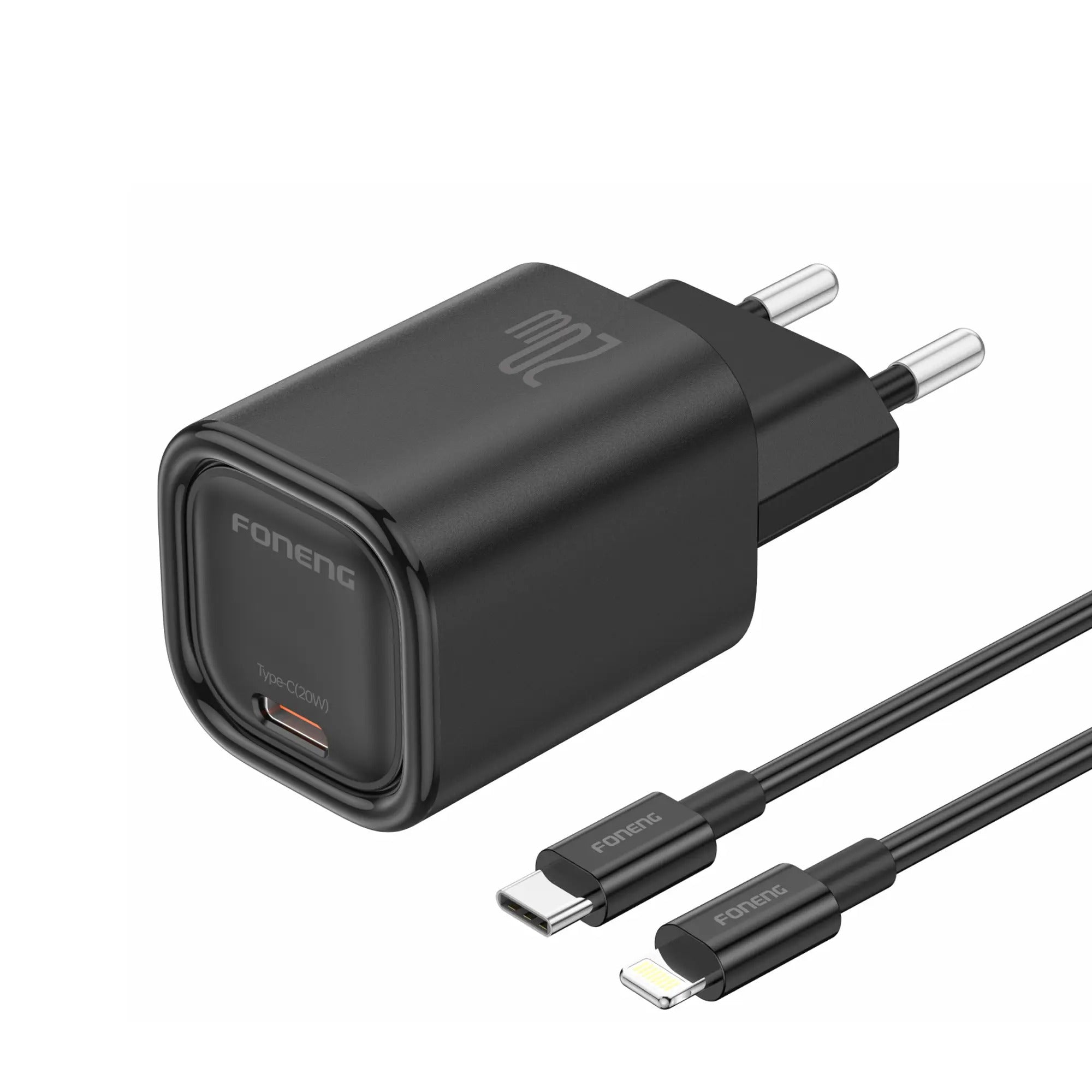 EU69 20W USB-C PD Fast Charger, PPS Charging Support, EU Plug Wall Charger, Compact Design