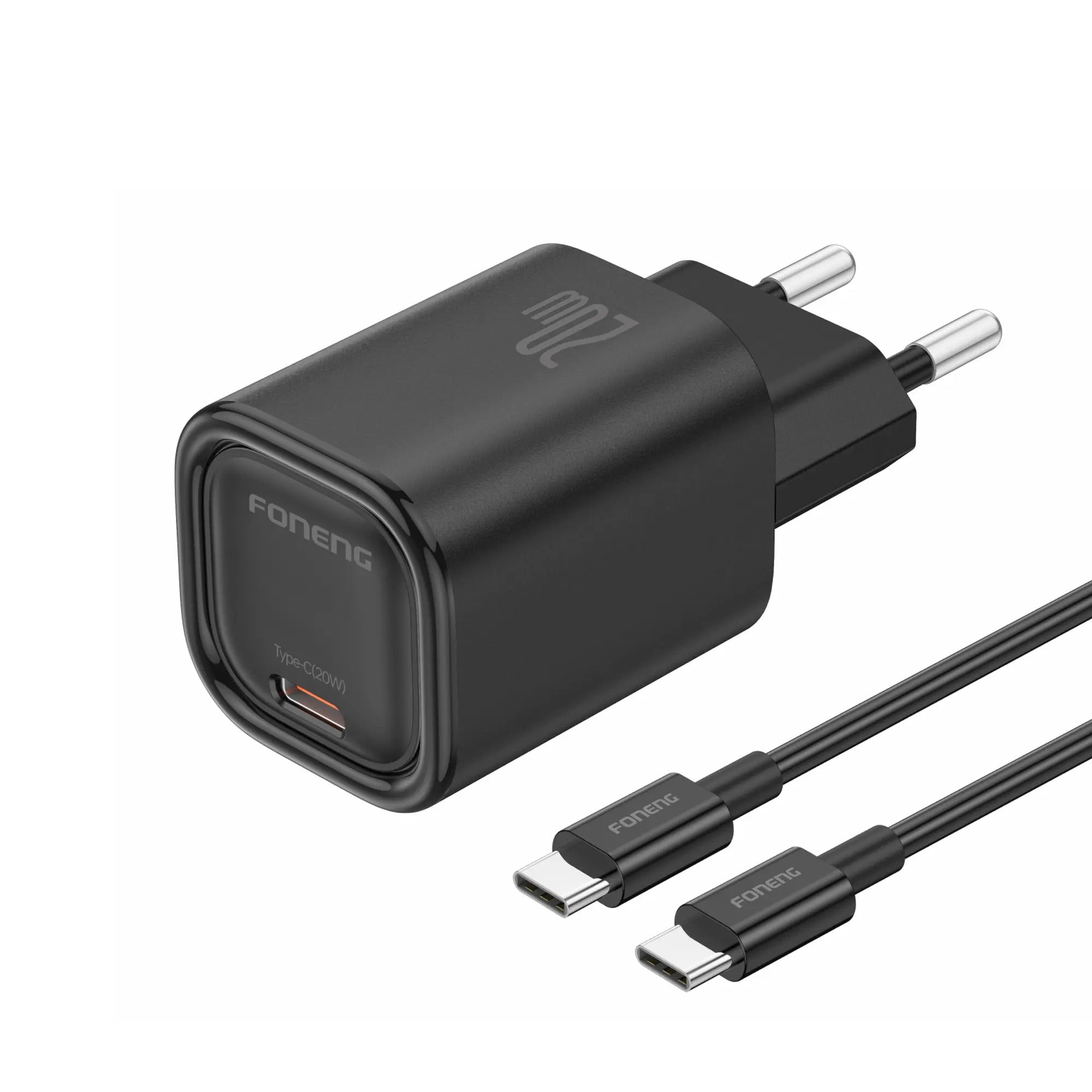 EU69 20W USB-C PD Fast Charger, PPS Charging Support, EU Plug Wall Charger, Compact Design