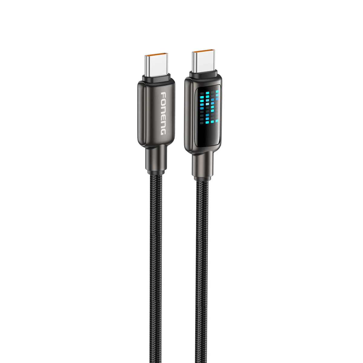 FONENG X117 1.2M Zinc Alloy Flowing Light Braided Fast Charging Cable 60W Type-C to Type-C / PD30W Type-C to Lightning