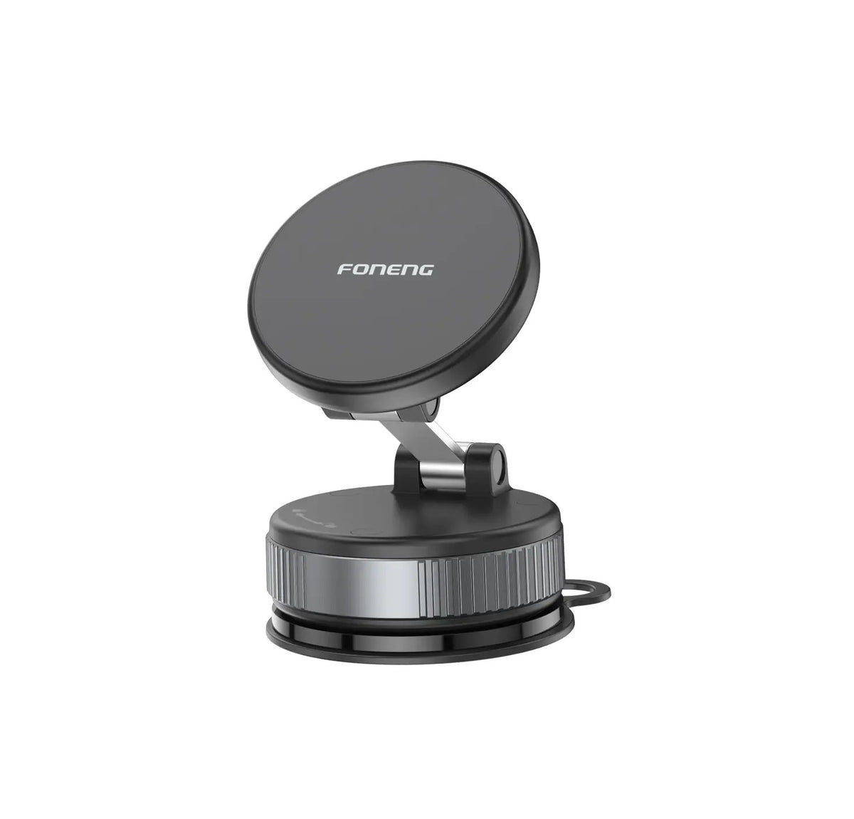 Foneng CP129 Vacuum Magnetic Phone Holder, Foldable Adjustable Smartphone Mount, Compact Car Phone Holder for 4.7-6.7 Inch Mobile Phones, ABS + TPU, Black