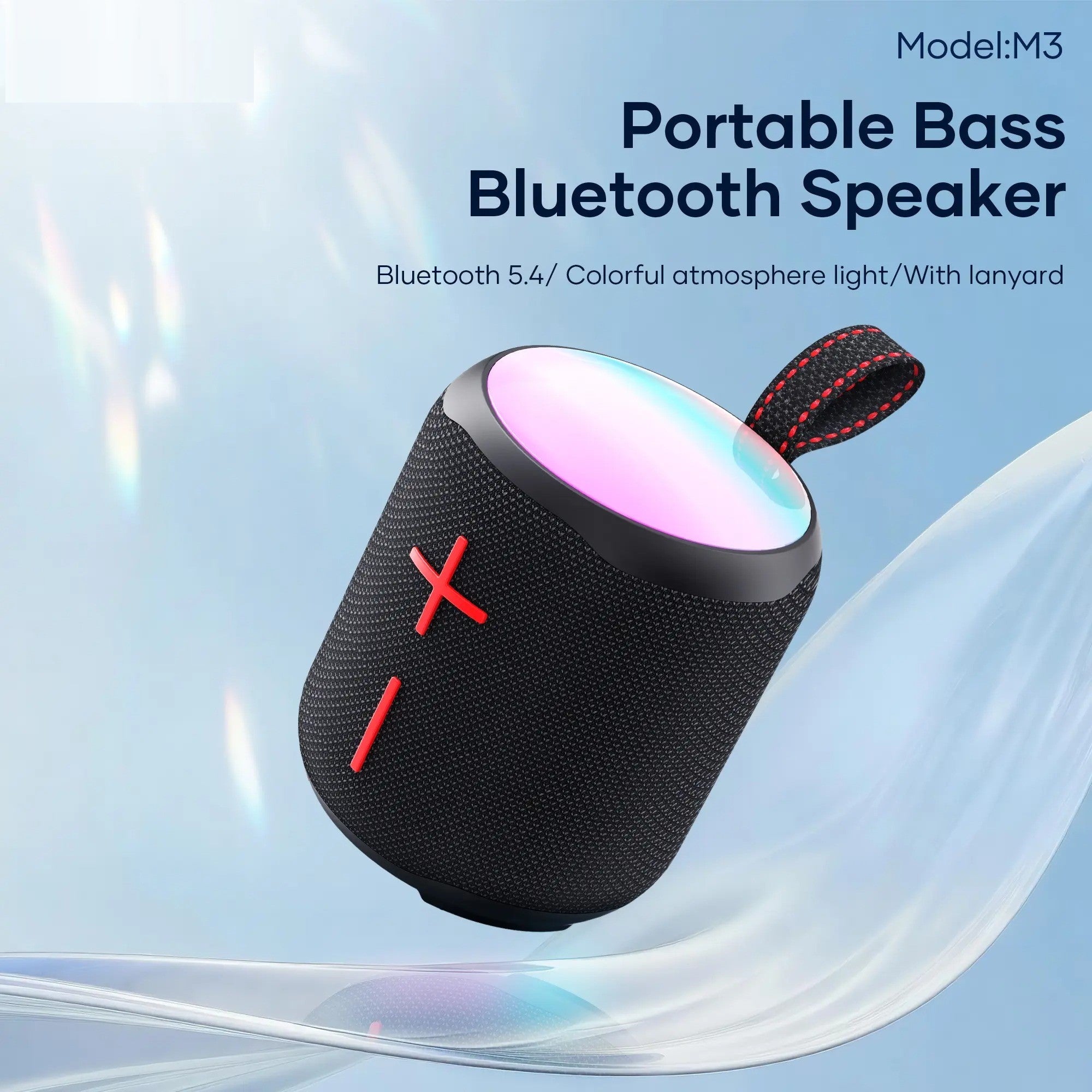FONENG M3 10W Deep Bass Portable Bluetooth Speaker | IPX5 Waterproof | TWS | FM Radio | TF Card | USB | AUX | RGB Atmosphere Light
