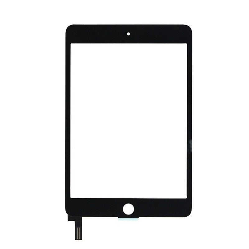 Touch Screen Digitizer Replacement compatible with iPad Mini 4 (A1538, A1550), 7.9 Inch, with Home Button, No Touch ID, Black and White
