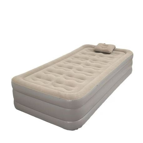 Single Size PVC High Air Mattress Bed – Inflatable Mattress with Built-In Pump