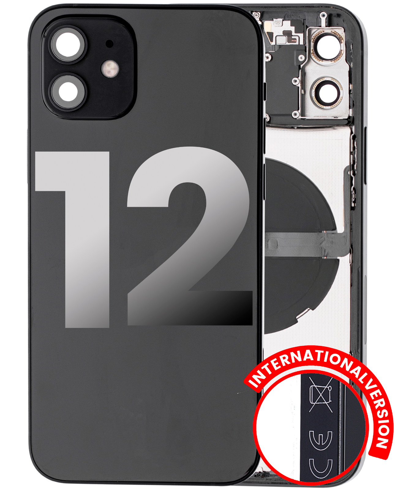 iPhone 12 Back Cover Housing With Parts Assembly (With Side Keys & Charging Port)