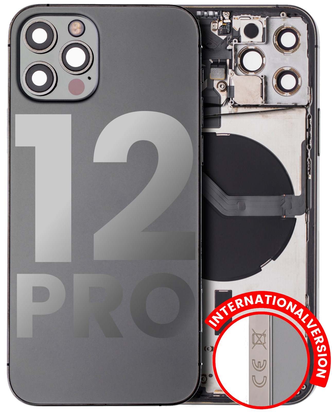 iPhone 12 Pro Back Cover Housing With Parts Assembly (With Side Keys & Charging Port)