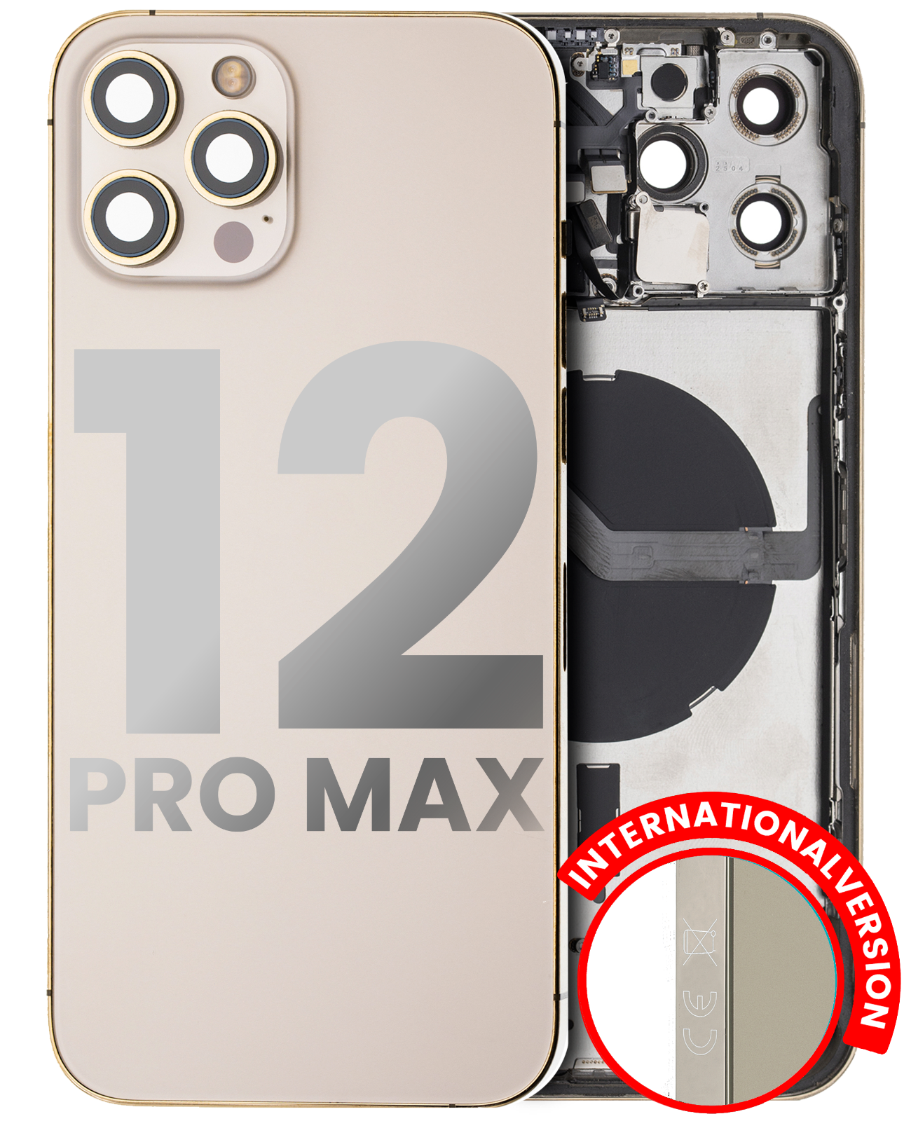 iPhone 12 Pro Max Back Cover Housing With Parts Assembly (With Side Keys & Charging Port)