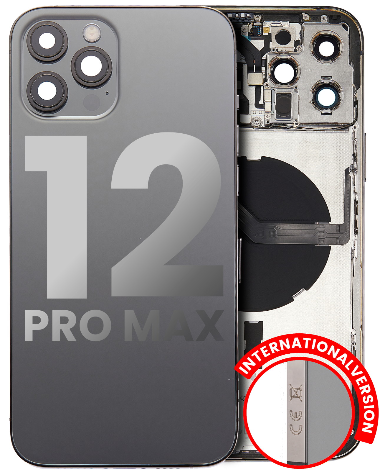 iPhone 12 Pro Max Back Cover Housing With Parts Assembly (With Side Keys & Charging Port)