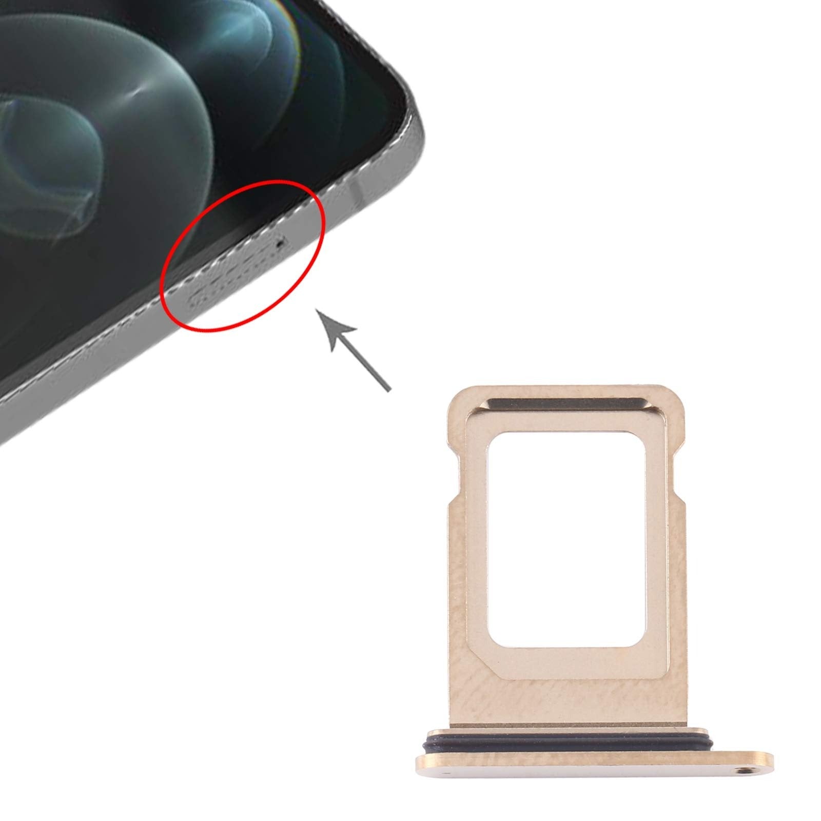 iPhone 12 PRO DUAL SIM Card Tray, Black - Replacement Part