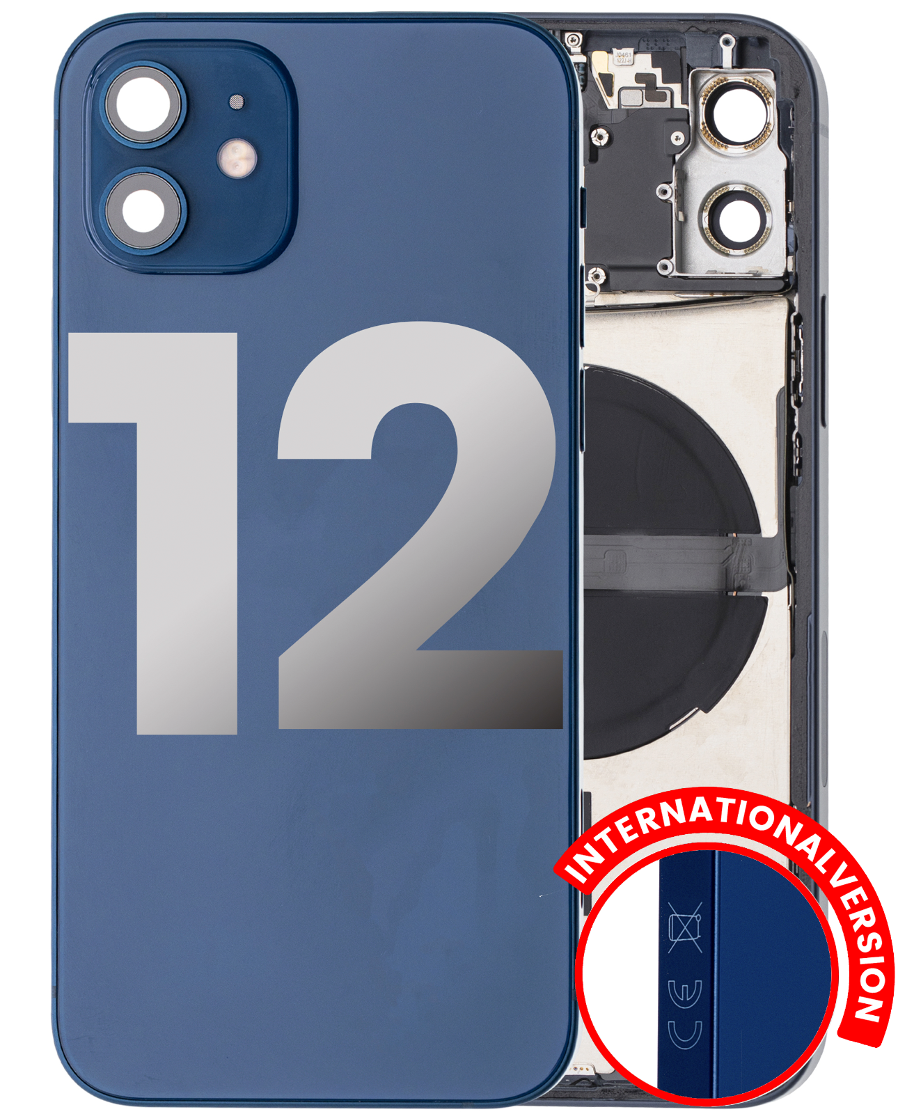 iPhone 12 Back Cover Housing With Parts Assembly (With Side Keys & Charging Port)