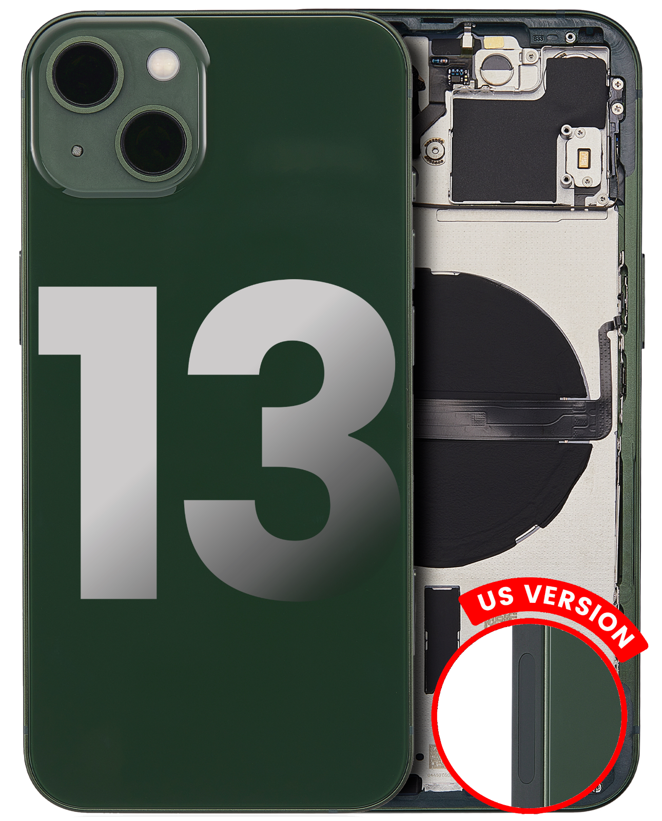 iPhone 13 Back Cover Housing With Parts Assembly (With Side Keys & Charging Port)