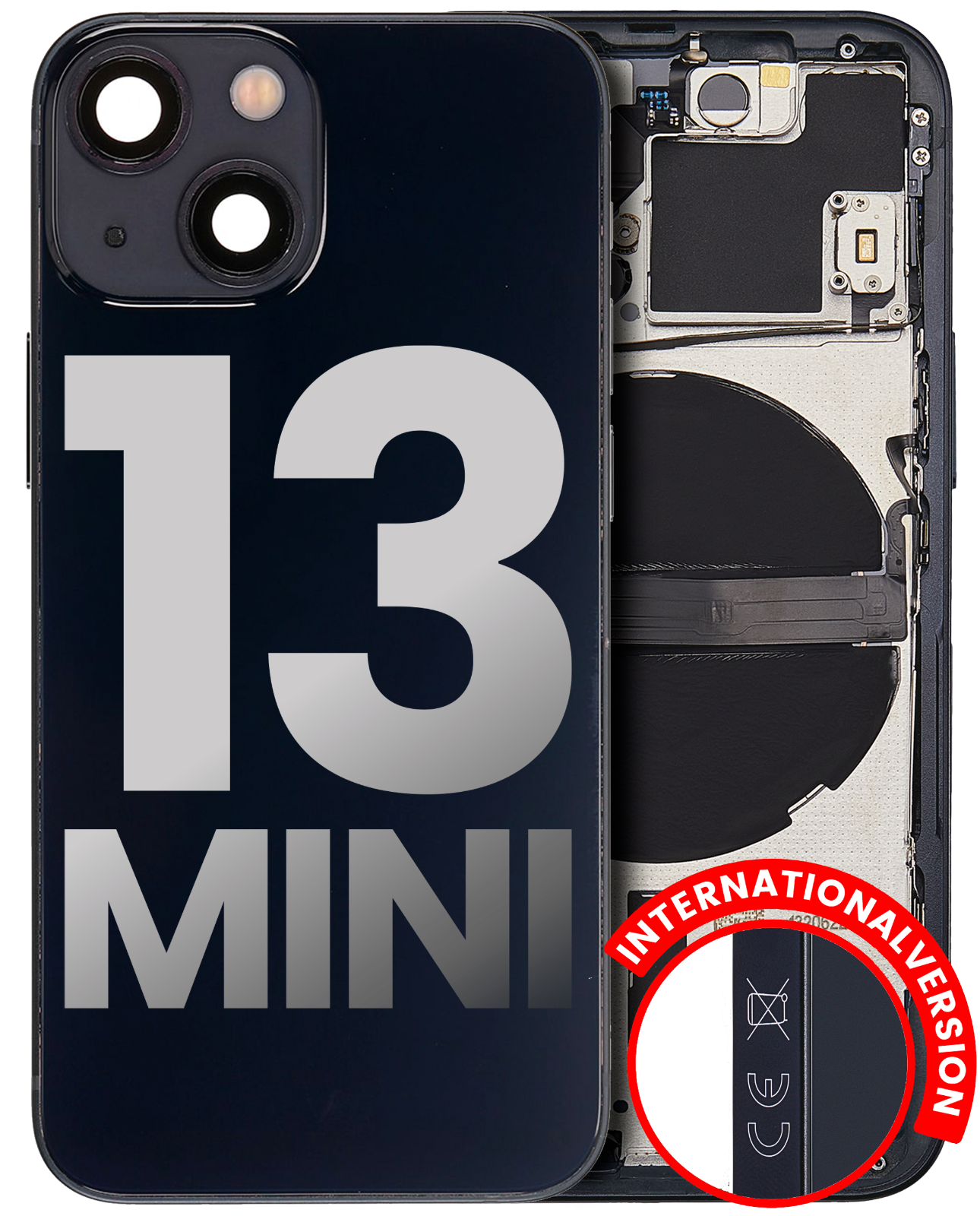 iPhone 13 Mini Back Cover Housing With Parts Assembly (With Side Keys & Charging Port)