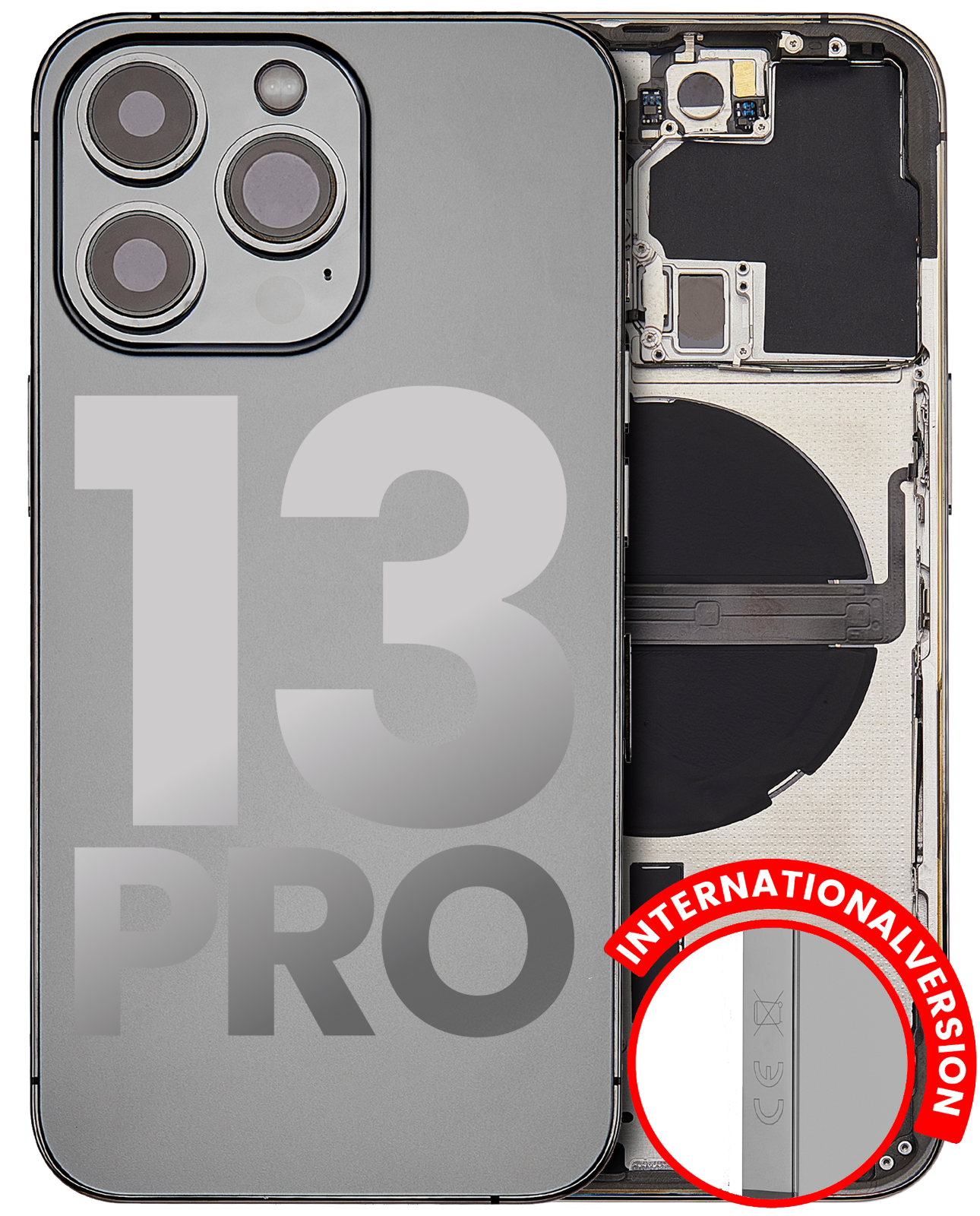 iPhone 13 Pro Back Cover Housing With Parts Assembly (With Side Keys & Charging Port)