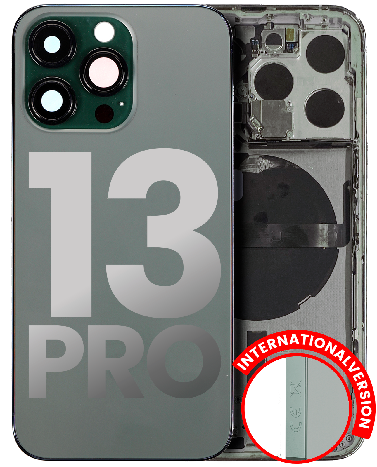 iPhone 13 Pro Back Cover Housing With Parts Assembly (With Side Keys & Charging Port)