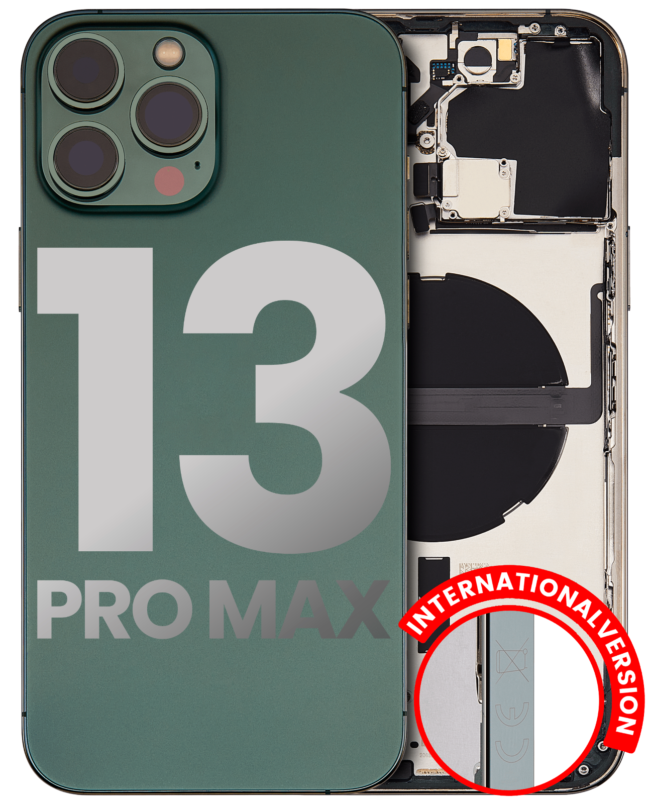 iPhone 13 Pro Max Back Cover Housing With Parts Assembly (With Side Keys & Charging Port)