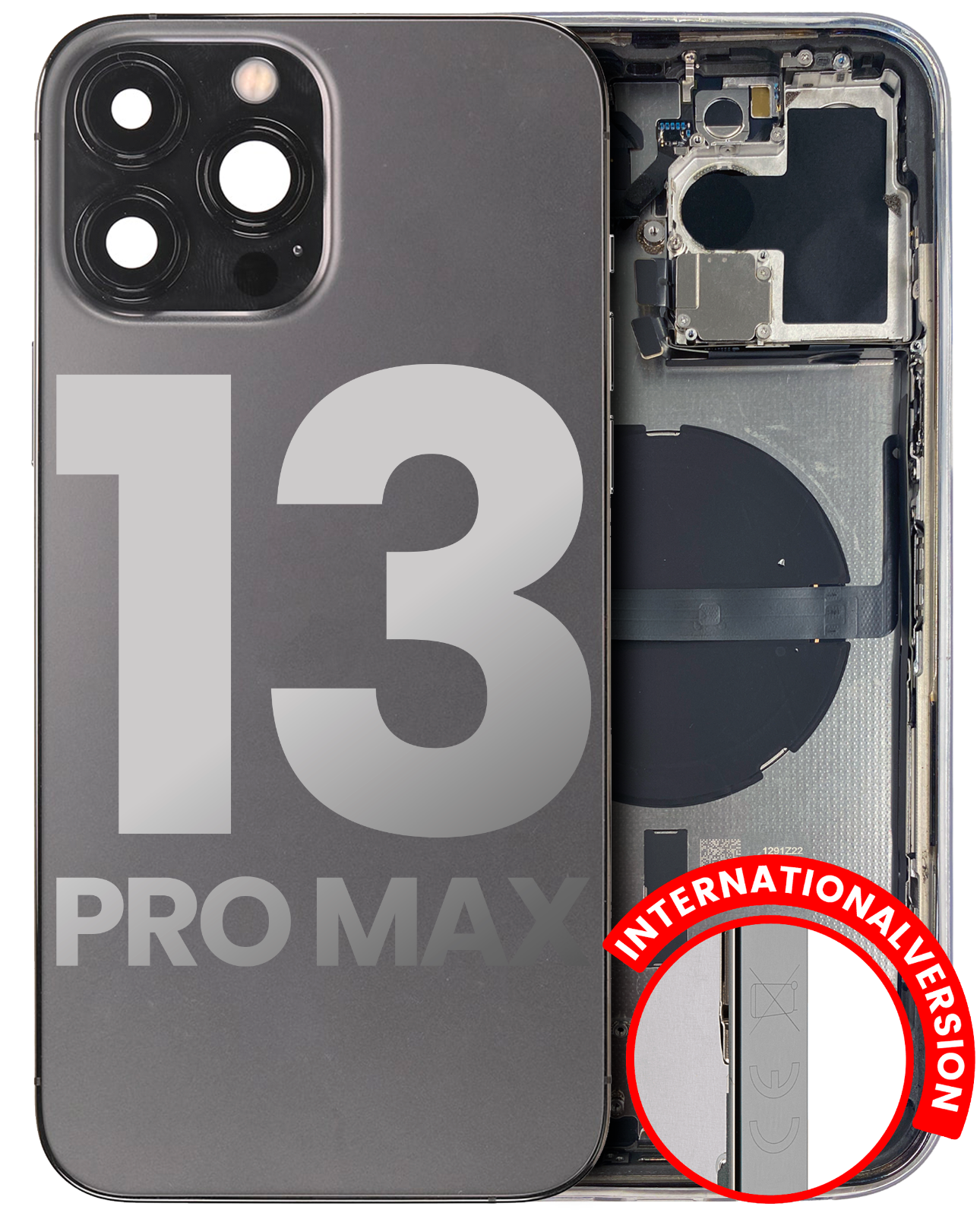iPhone 13 Pro Max Back Cover Housing With Parts Assembly (With Side Keys & Charging Port)