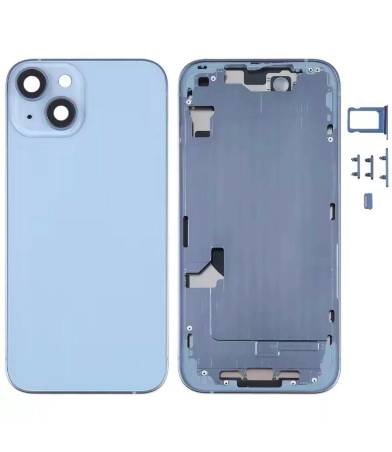 iPhone 14 Back Cover Housing With Parts Assembly (With Side Keys & Charging Port)