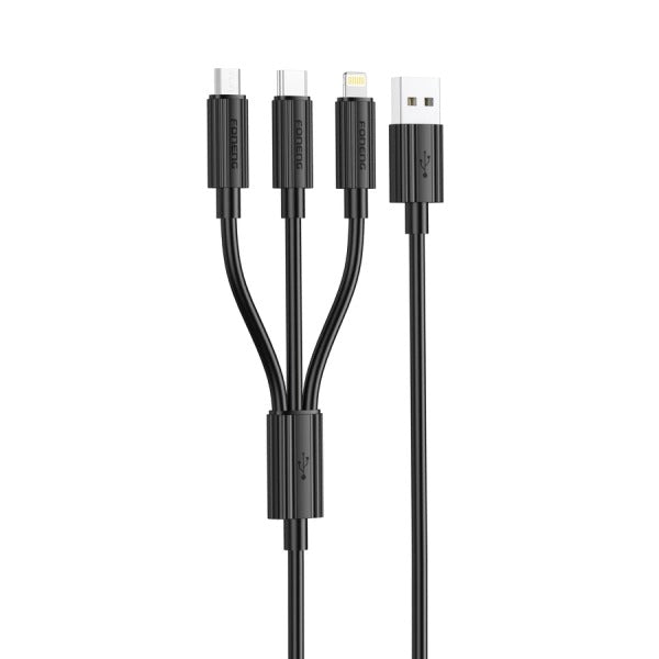 Foneng XS07 3 In 1 Charging Cable 1.2m 2.4a Type C/micro/iPhone -