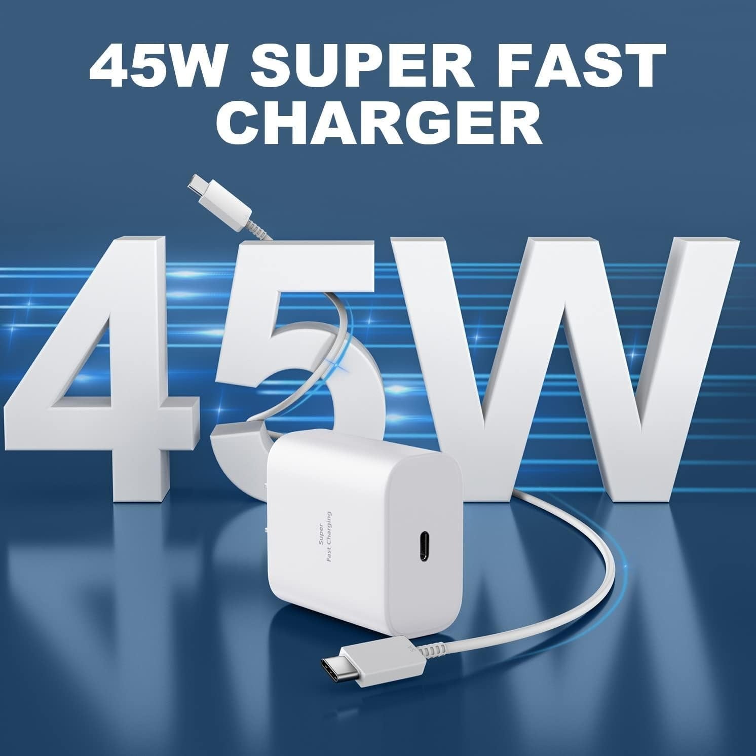 Fast Charging 45w Type-C Cable and Adapter Compatible for Samsung